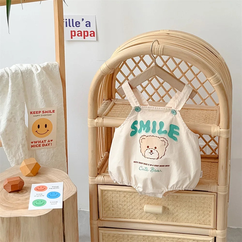 Smile Bear T-shirt & Overall Set