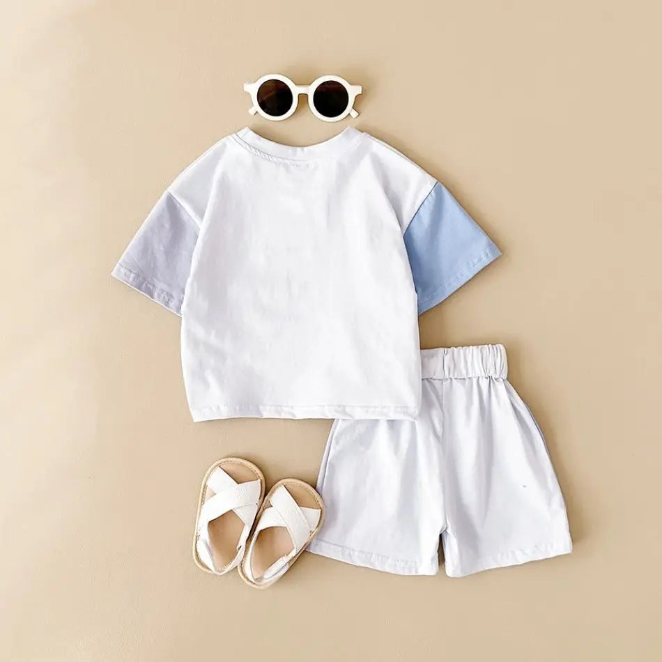 Elastic Waist T-Shirt & Shorts Set