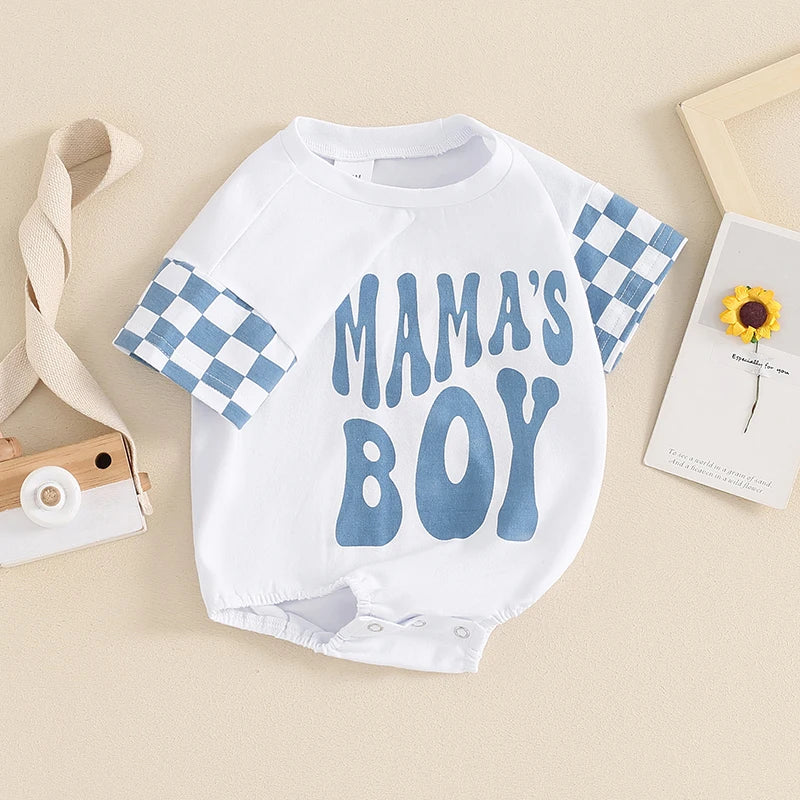 " MAMA'S BOY " Patchwork Jumpsuits