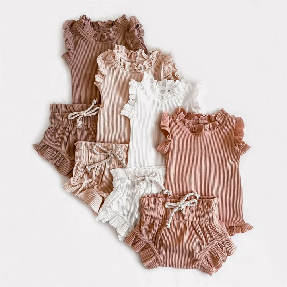 ELLA Ruffled Romper & Shorts Set