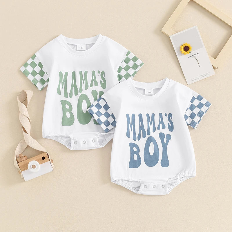 " MAMA'S BOY " Patchwork Jumpsuits