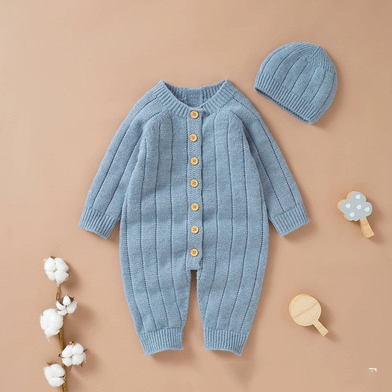 Warm Long Sleeve Jumpsuit & Hat