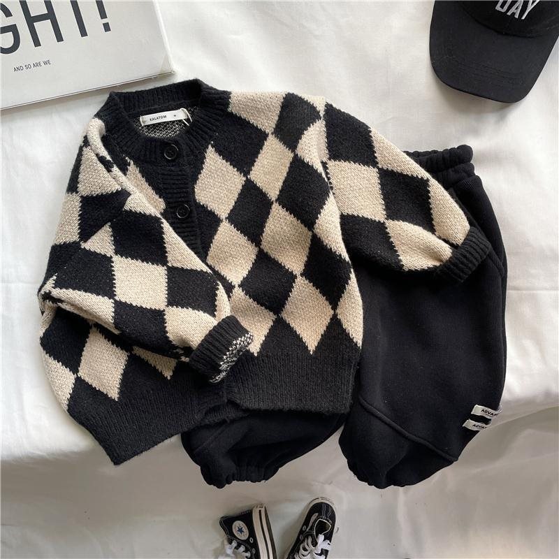 Korean-style Loose Rhombus Sweater