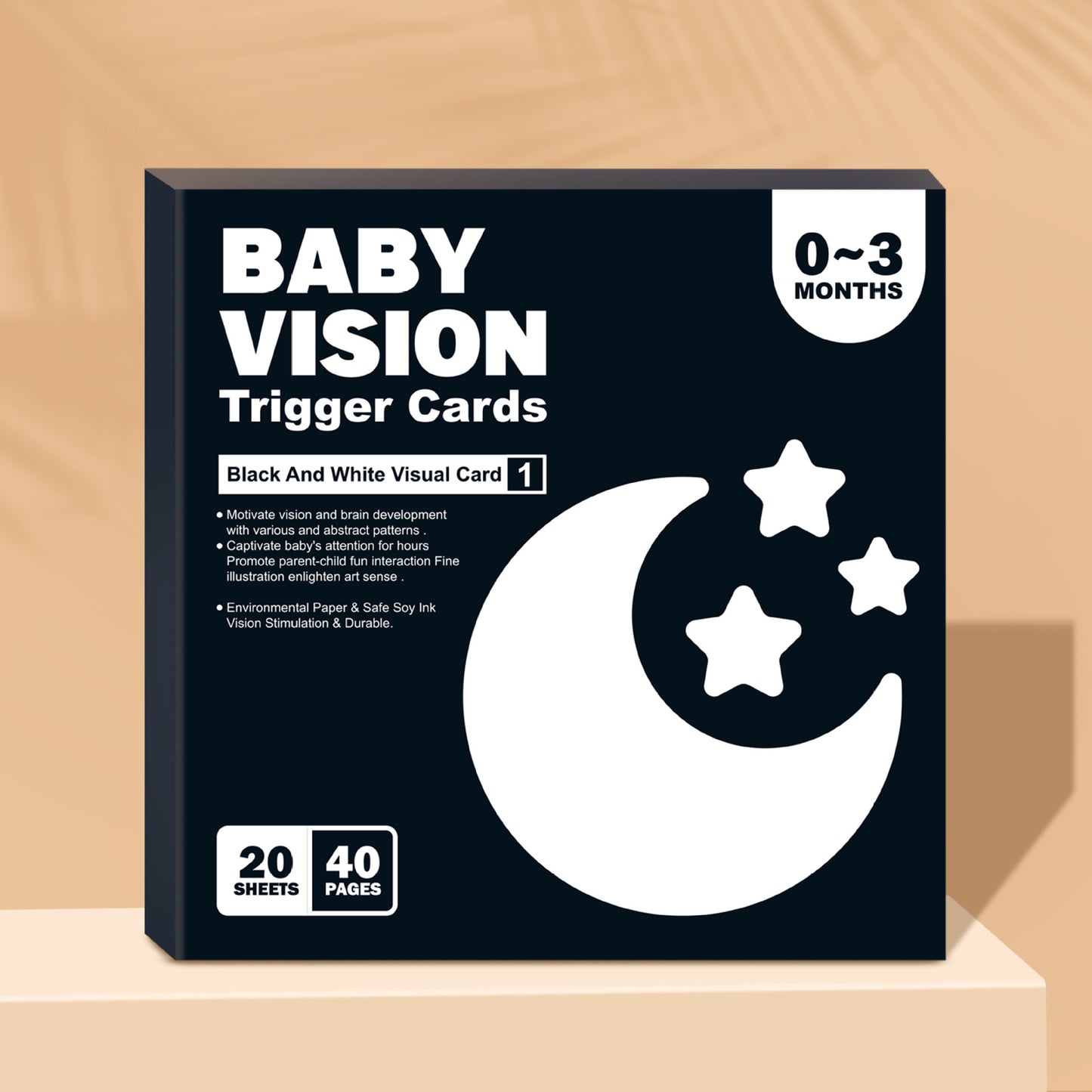 Black And White Card Baby Early Education Visual Stimulation Card