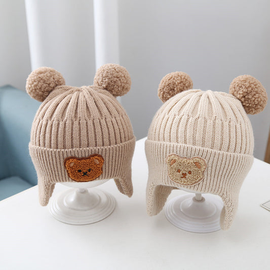 Knitted Bear Warm Cap