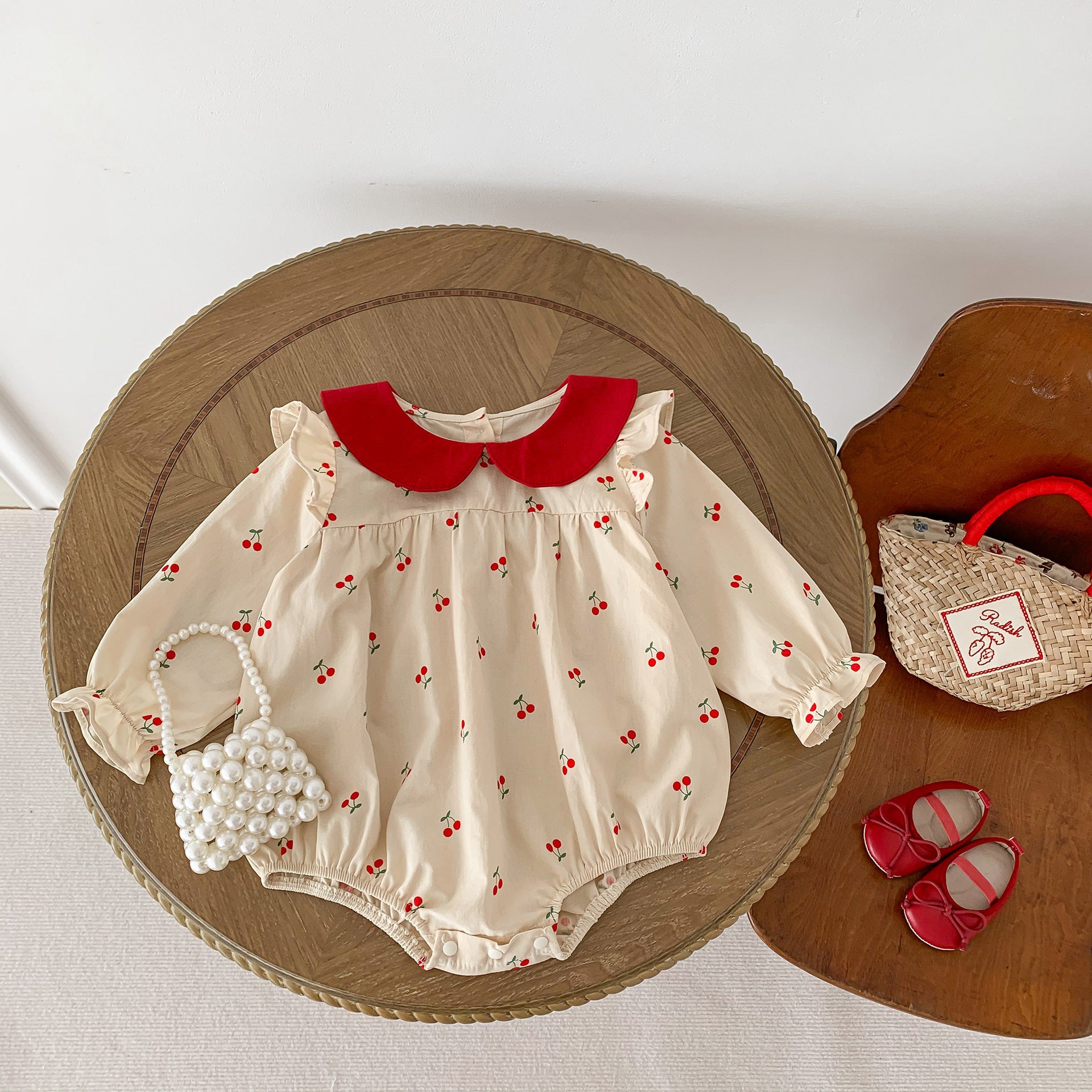 Sweet Cherry Print Baby Jumpsuit