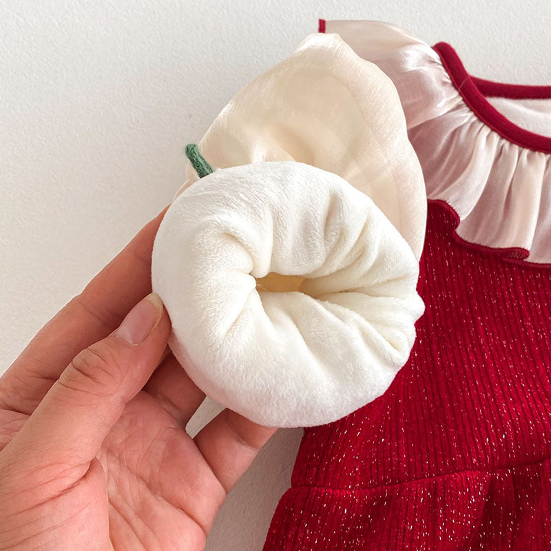 Thick fleece lining inside the romper sleeve