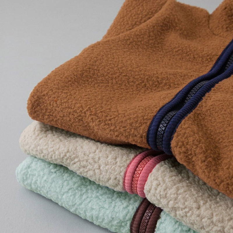 Close-up of soft sherpa fleece texture