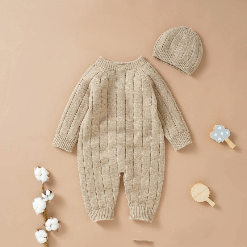 Warm Long Sleeve Jumpsuit & Hat