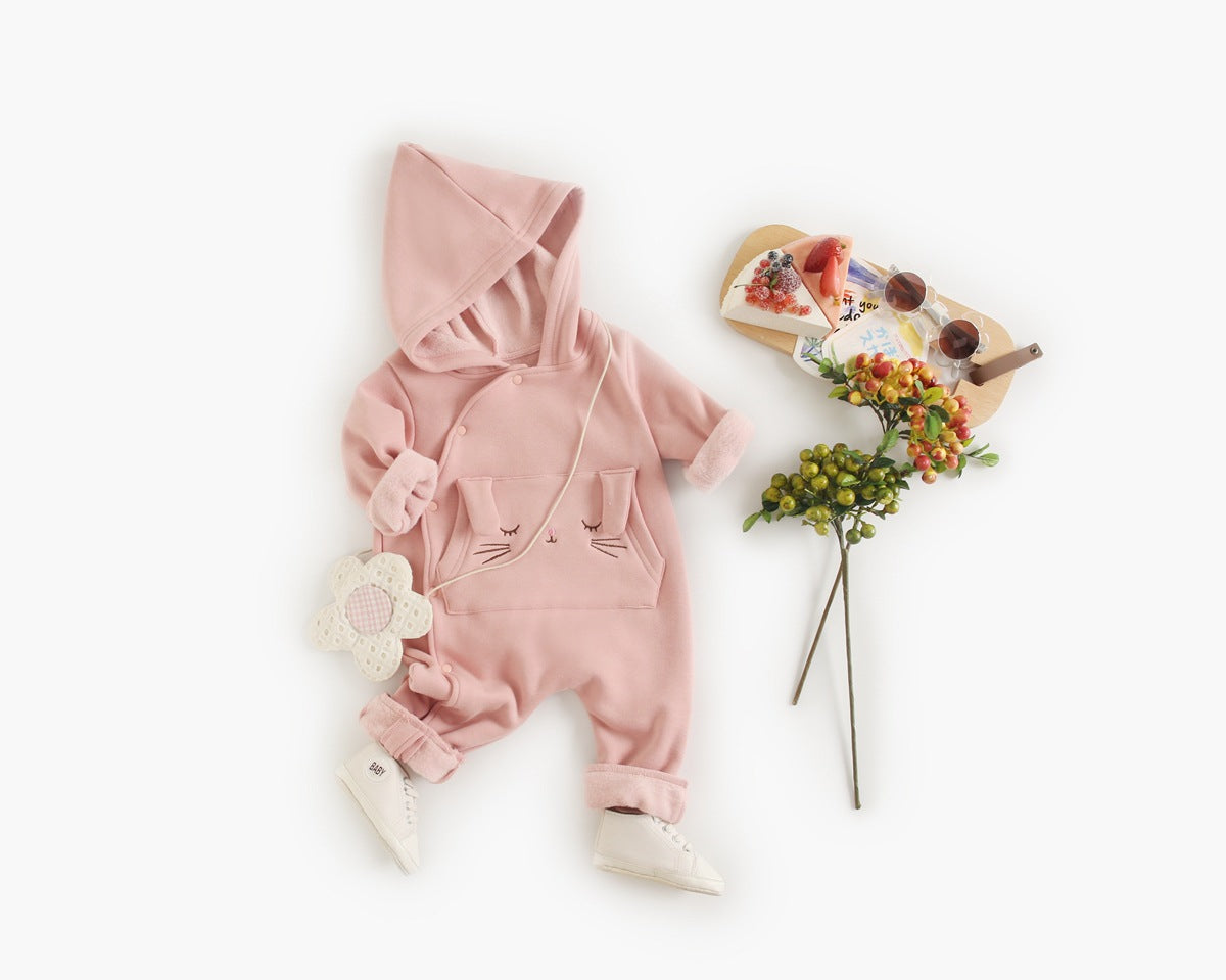 Warm Baby Bear & Rabbit Jumpsuit