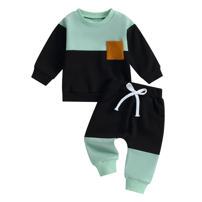 Spliced Sweater & Pants Set