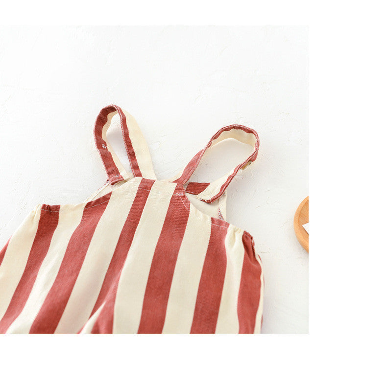 Baby Striped Letter Overalls