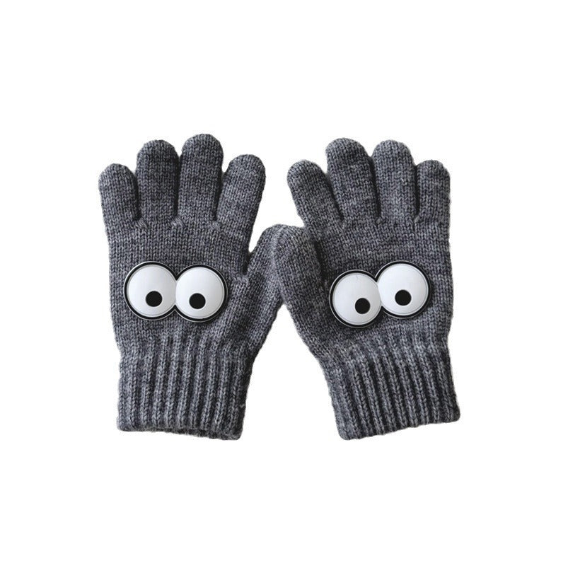 Warm Wool Knitted Five-finger Baby Gloves