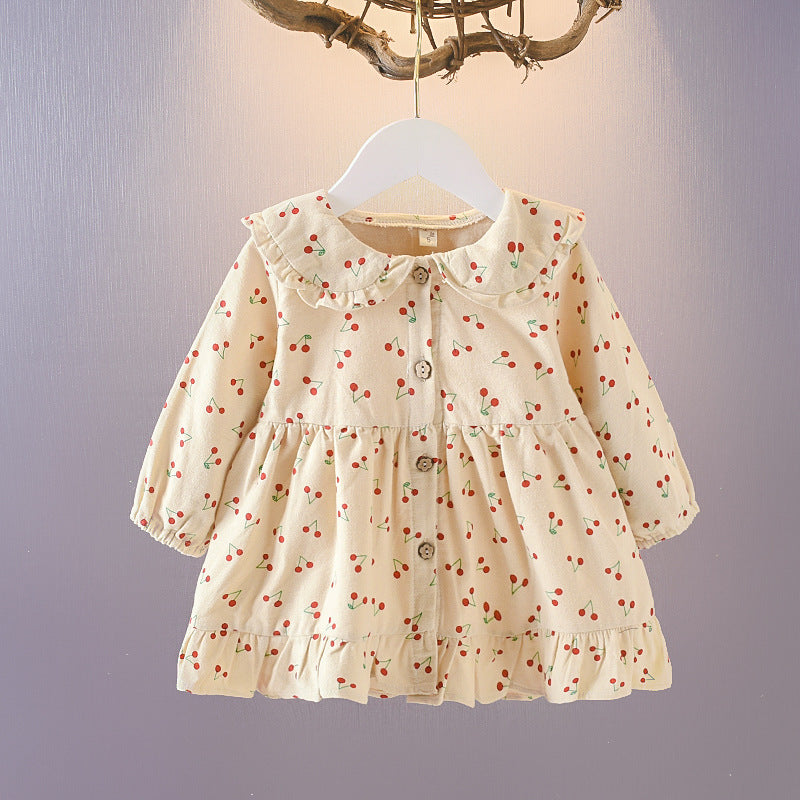 Korean Flora Collar Dress