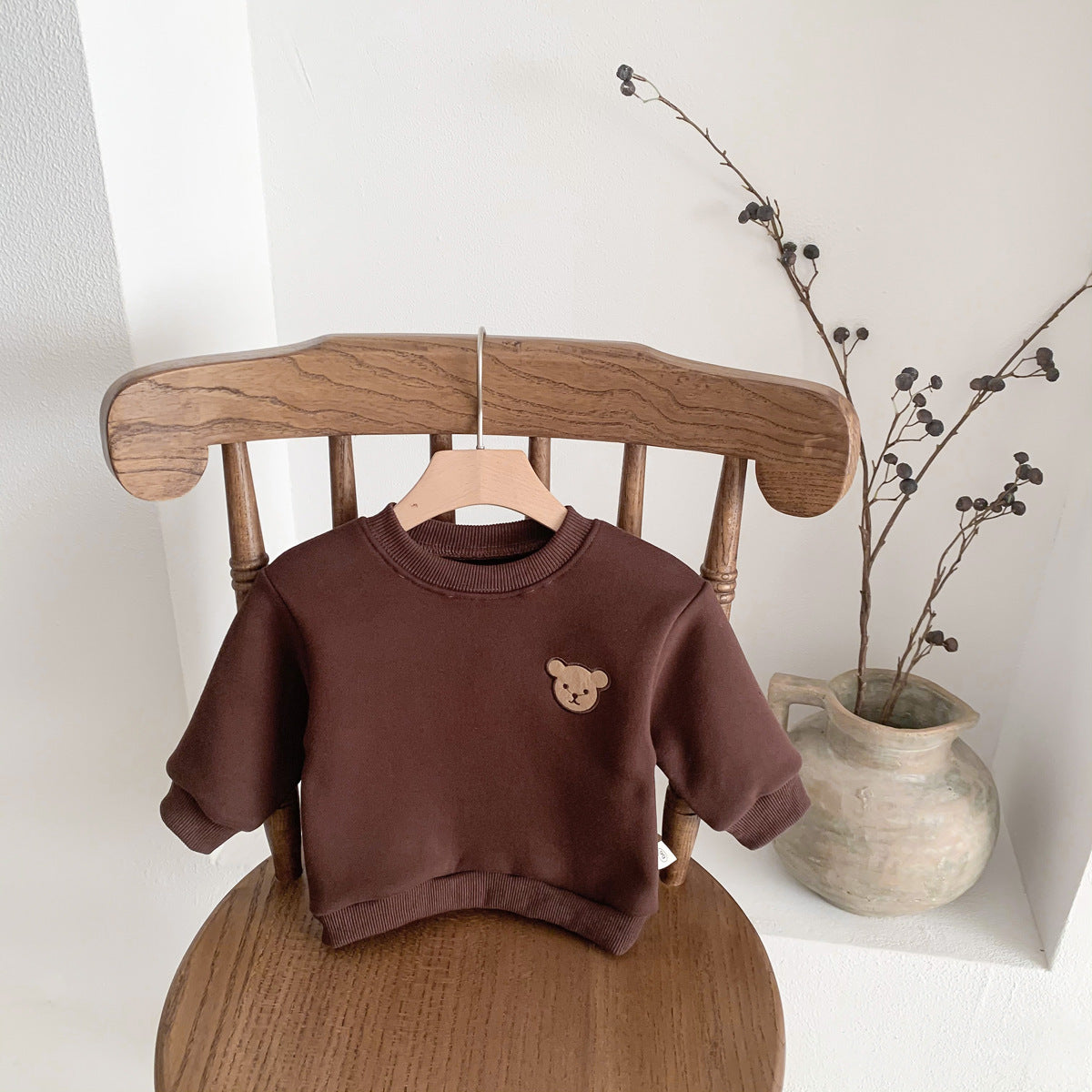 Warm Round Neck Bear Sweatshirt