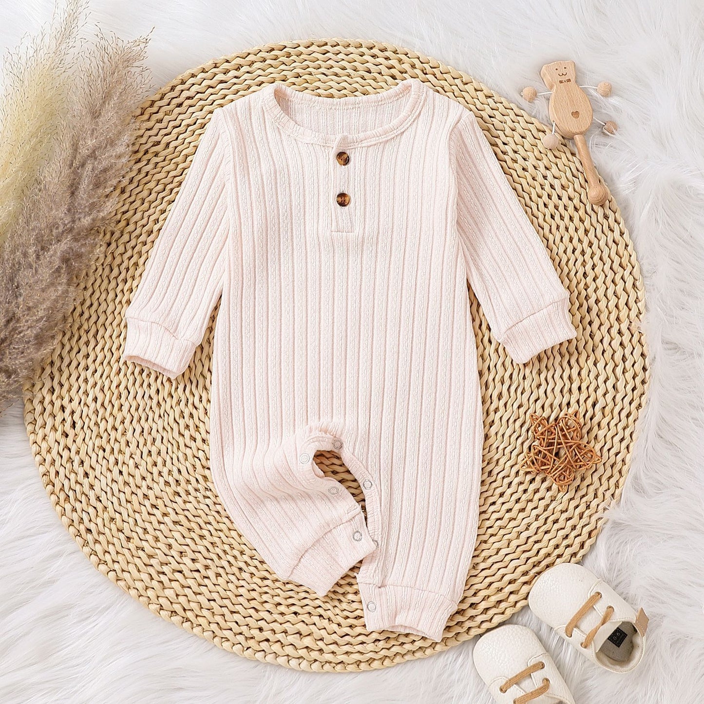 Knitted Crawling Long Sleeve Jumpsuit