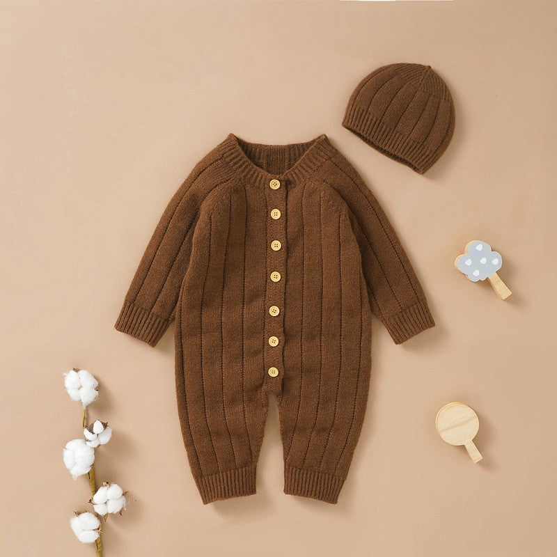 Warm Long Sleeve Jumpsuit & Hat