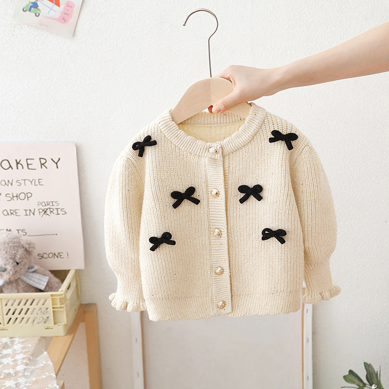 Bow Cardigan Knitted Sweater