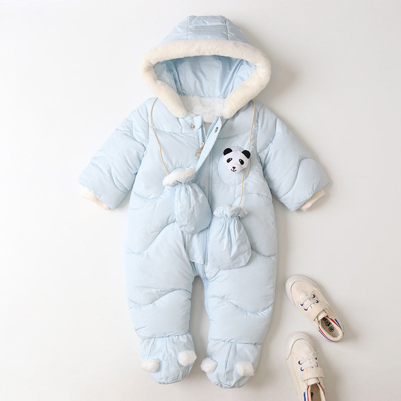 Panda Snuggles Hooded Baby Snowsuit