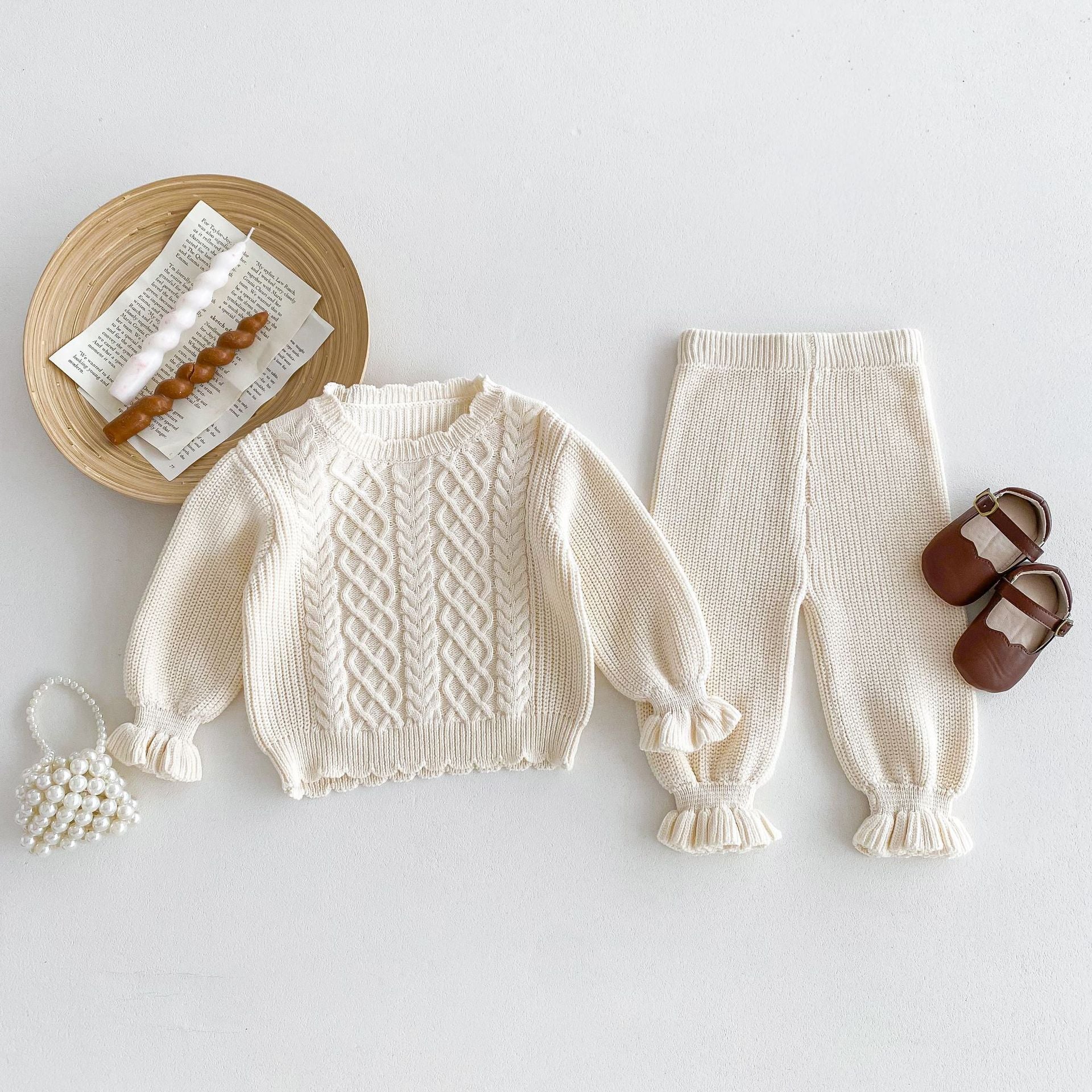 Wool Round Neck Top & Pants set