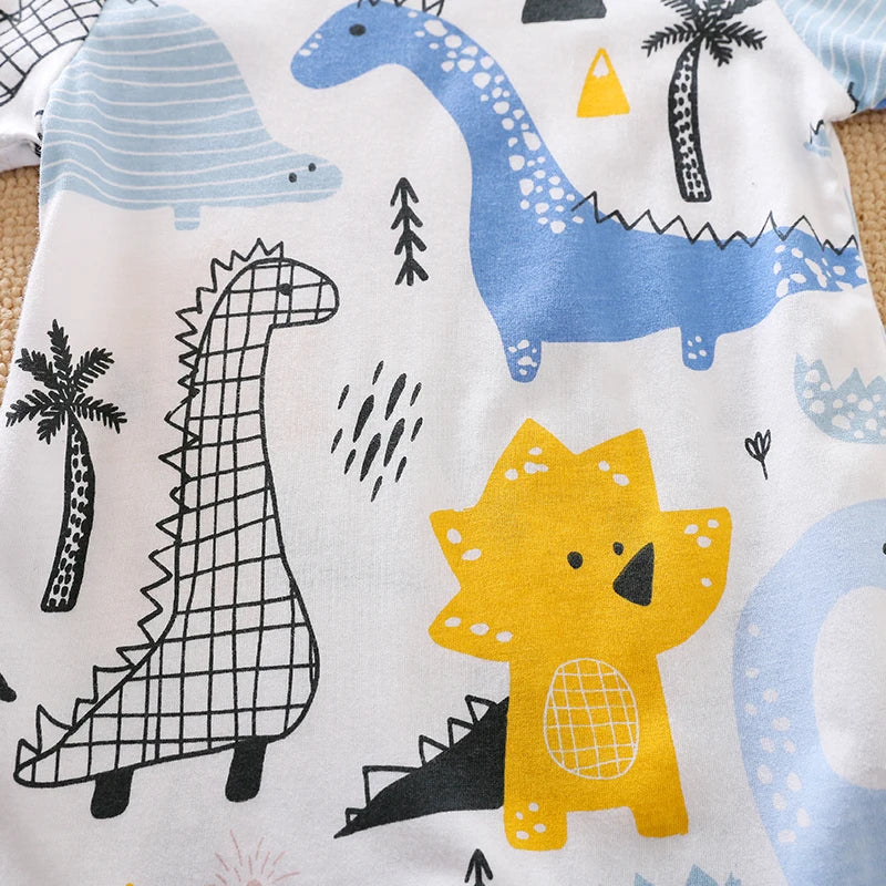 Close-up of dinosaur print fabric