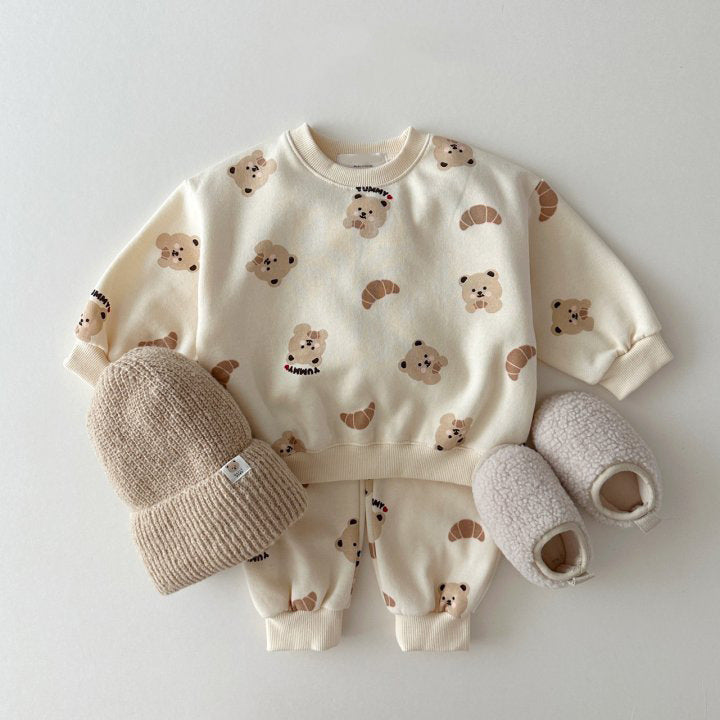 Cartoon Bear Suit Spring And Autumn Children's Two-piece Suit