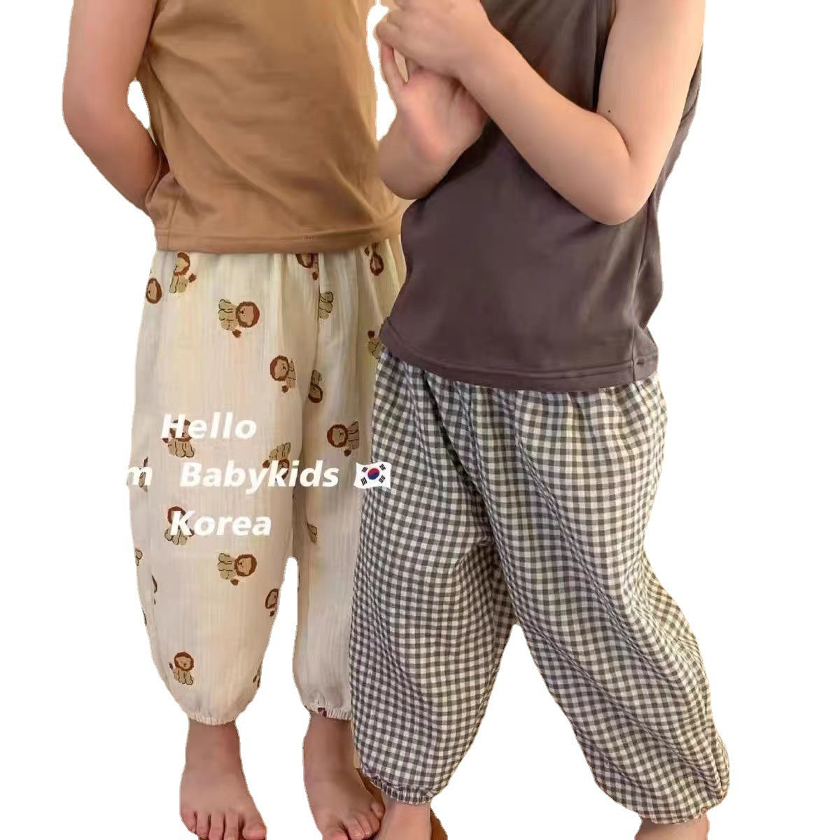 Korean-style Double-layer Ankle-tied Ultra-thin Cropped Pants