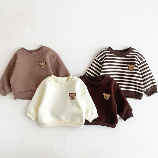 Warm Round Neck Bear Sweatshirt