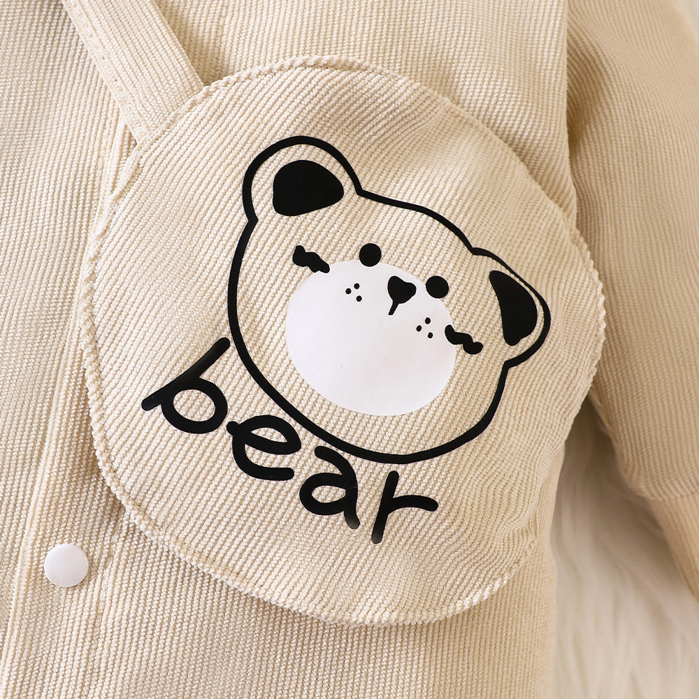 Waffle Bear Baby Jumpsuit