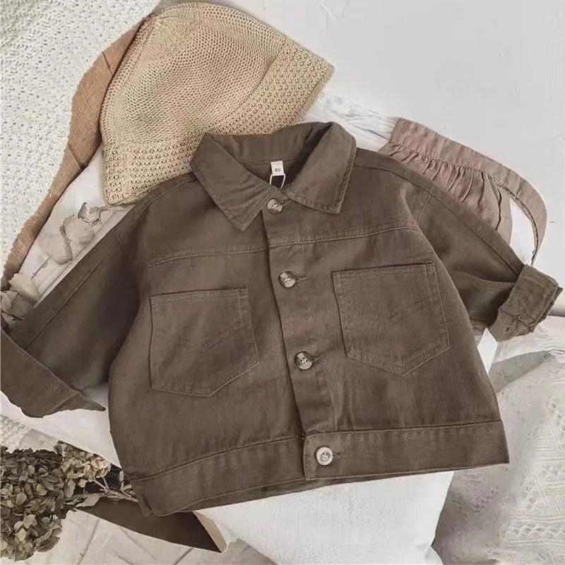 Boys' Casual Long-sleeved Button Cardigan Jacket