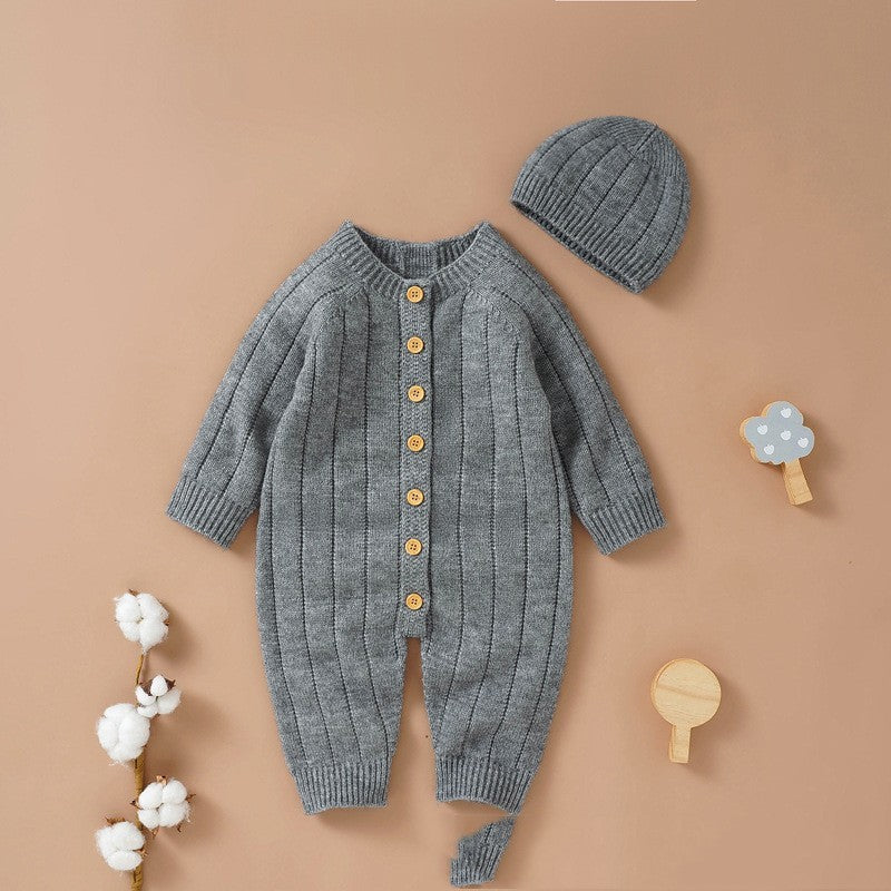 Warm Long Sleeve Jumpsuit & Hat