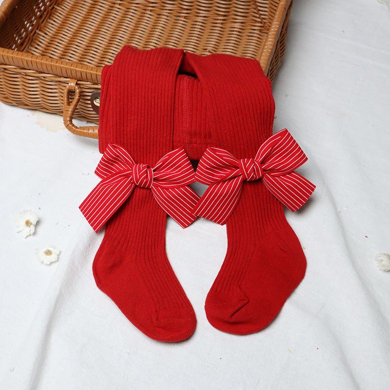 Bowknot Red Tights