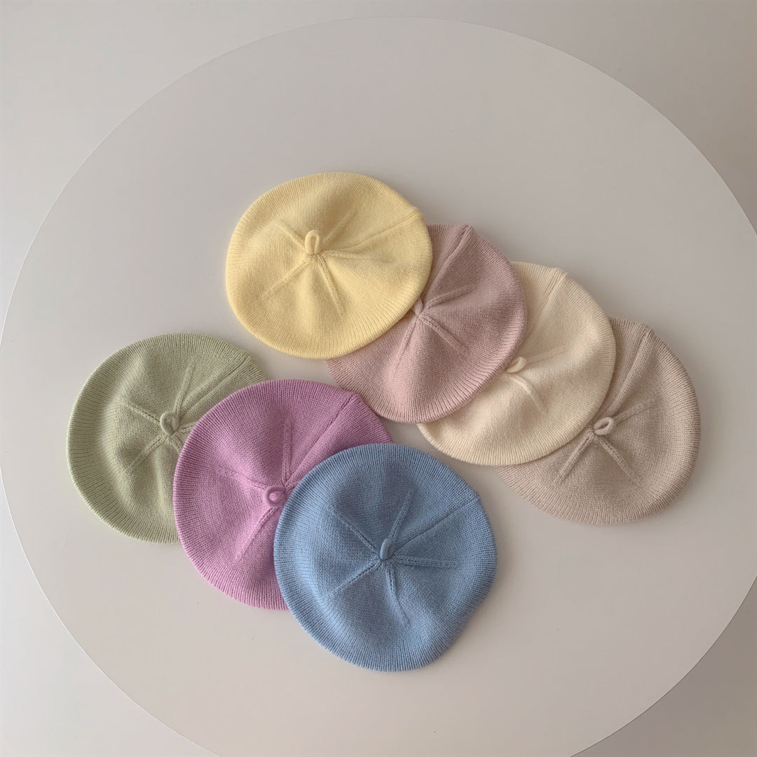Assorted colour knitted baby berets