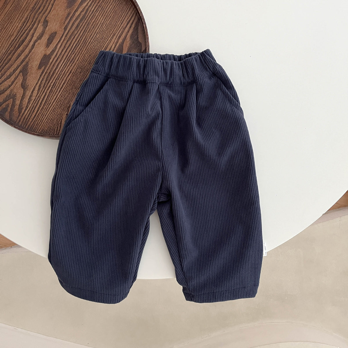 Navy blue corduroy baby pants
