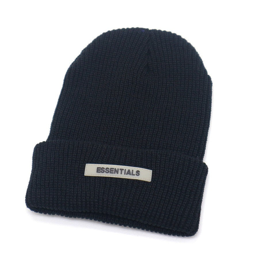 Navy ribbed knit kids beanie