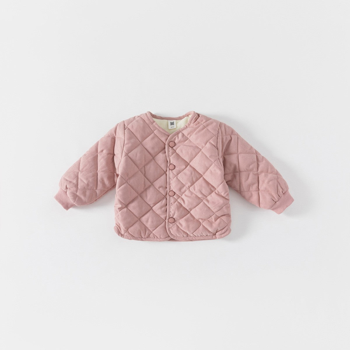 Pink diamond quilted baby jacket