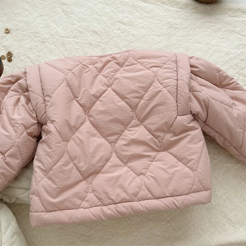 Pink diamond quilted toddler jacket