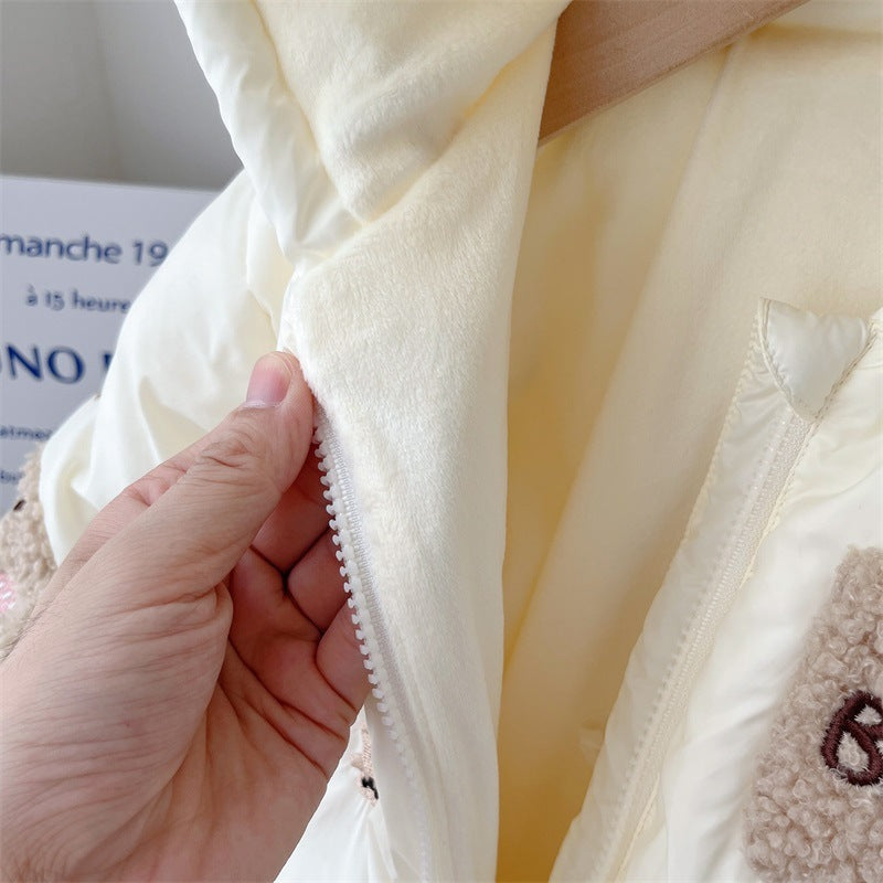 Close-up of zip and soft lining