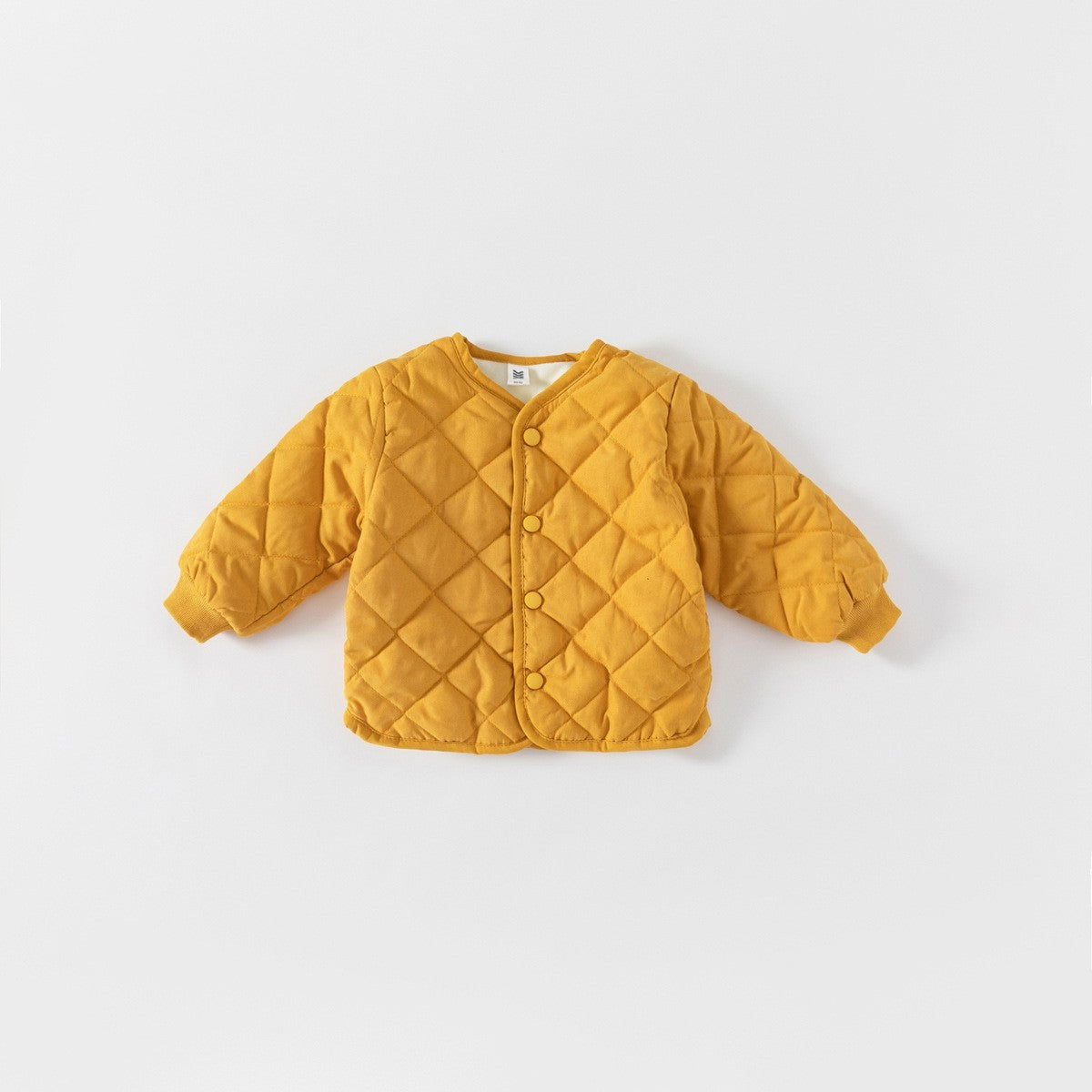 Yellow diamond quilted baby jacket