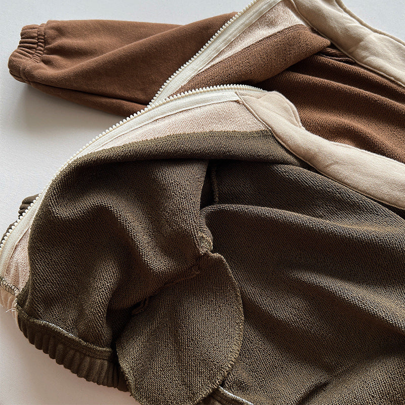 Close-up of soft brushed inside of zip jacket