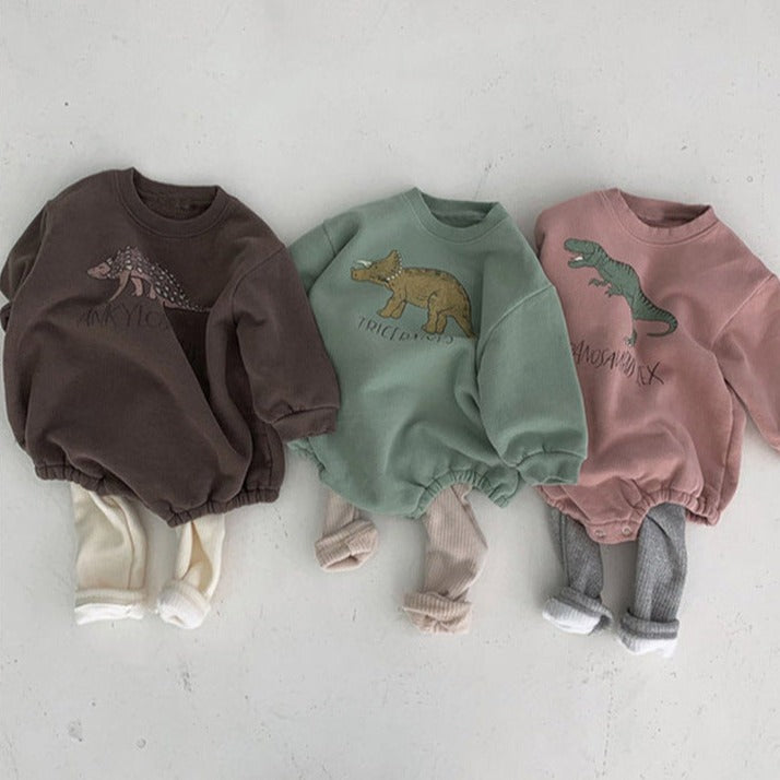 Dinosaur Fleece Lined Bodysuit