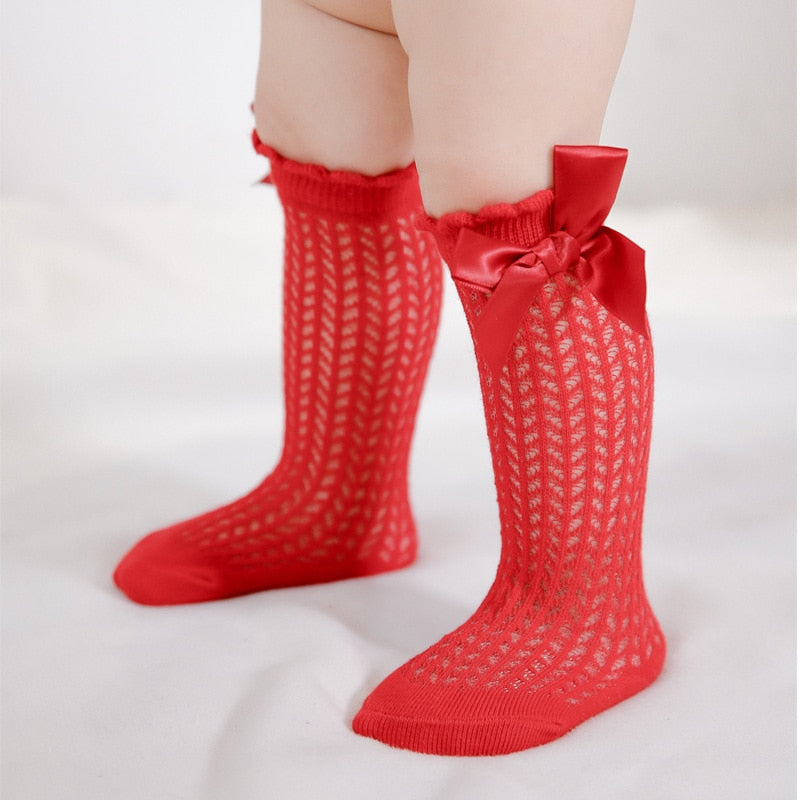 Bowknot Mesh Socks