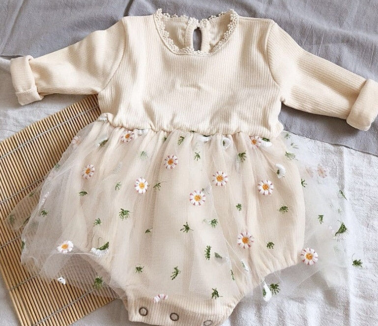 Long Sleeve Daisy Tutu Romper