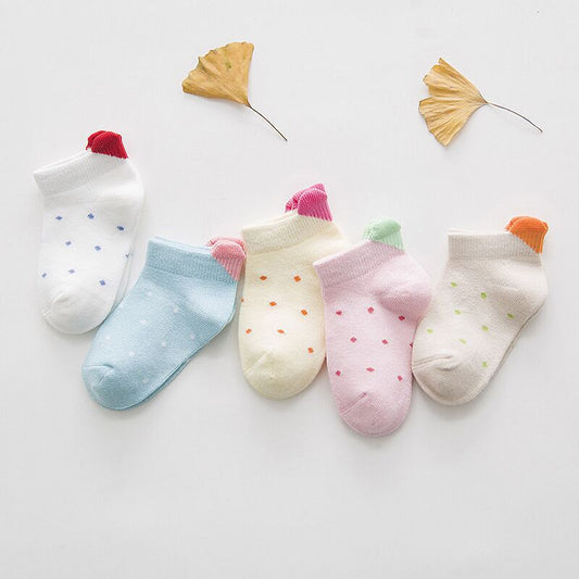 5 Pairs/Lot Heart Dots Socks