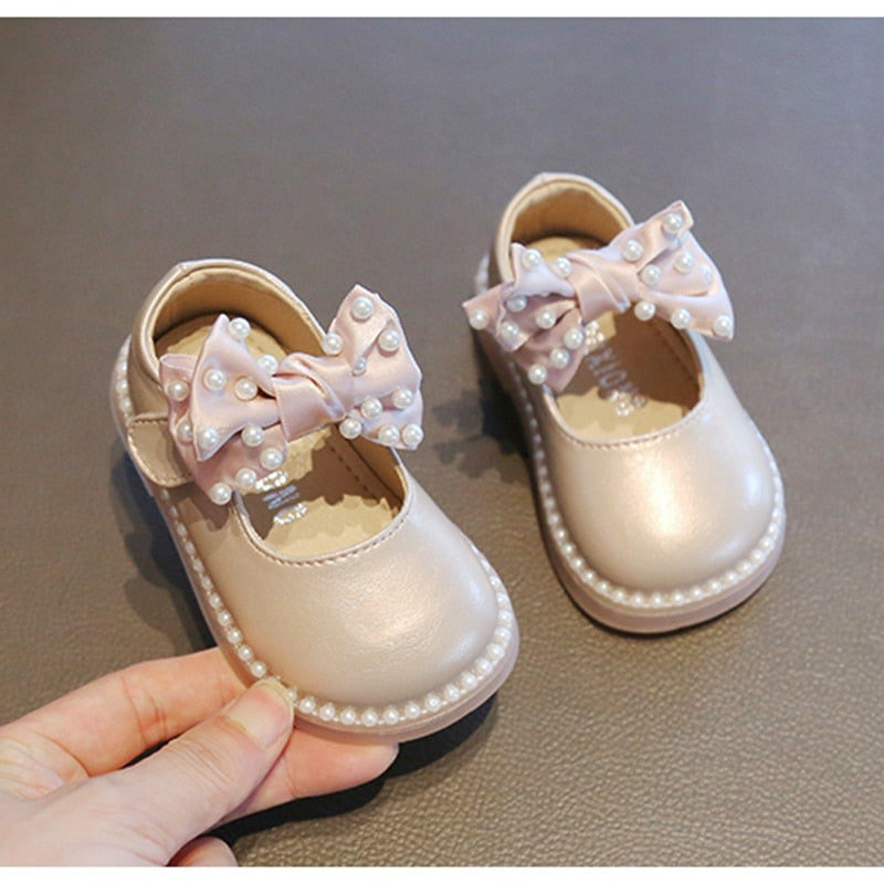 Pearls Bowknot Princess Shoes