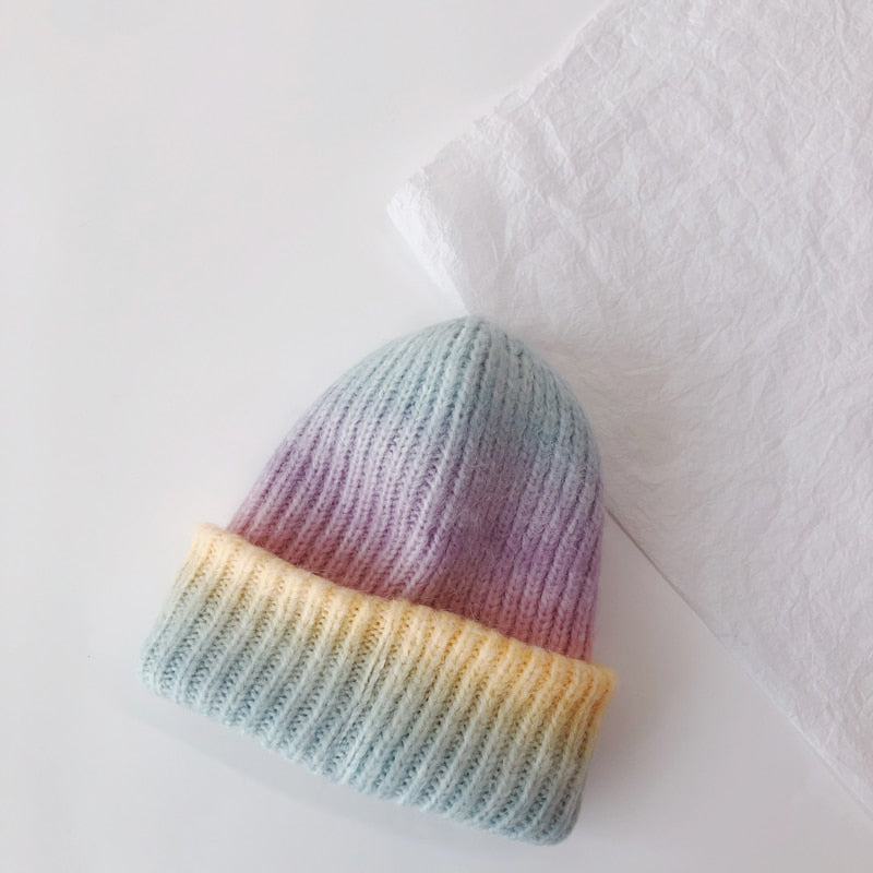 Gradient Color Soft Wool Beanie