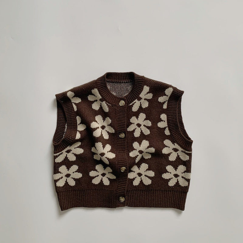 Vintage Flower Knit Vest