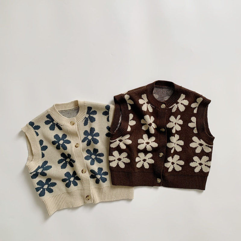 Vintage Flower Knit Vest