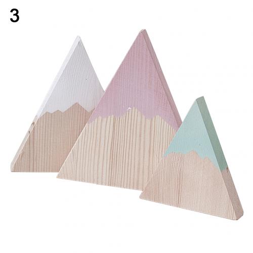 3Pcs/Set Wooden Trigonometry Snow Mountain Decoration