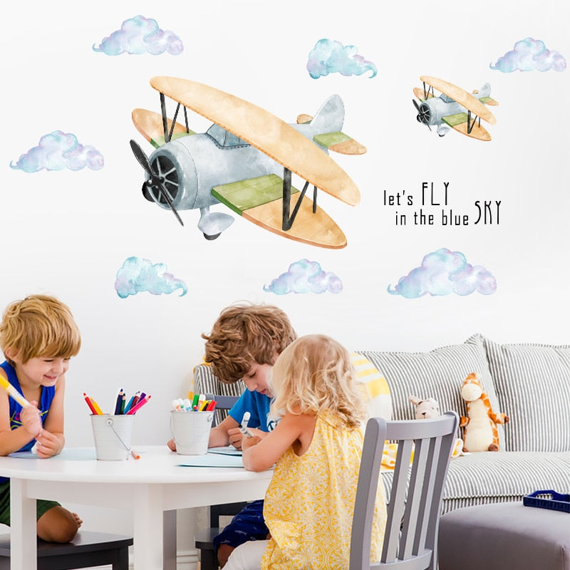 Airplane/Hot Air Balloon Wall Stickers